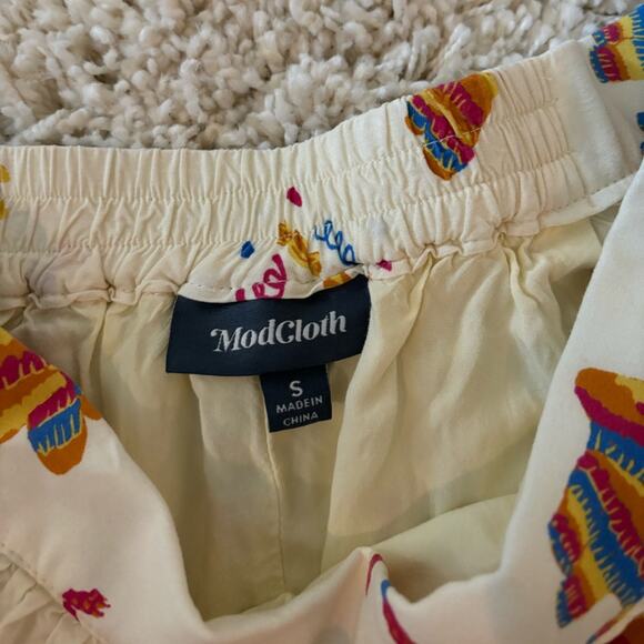ModCloth Cream Stir Things Up Piñata Midi Skirt Small - Picture 8 of 11